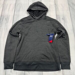 NWT Reebok Voyager Fleece Hoodie Sweatshirt S Black Heather Mens Gym Workout‎